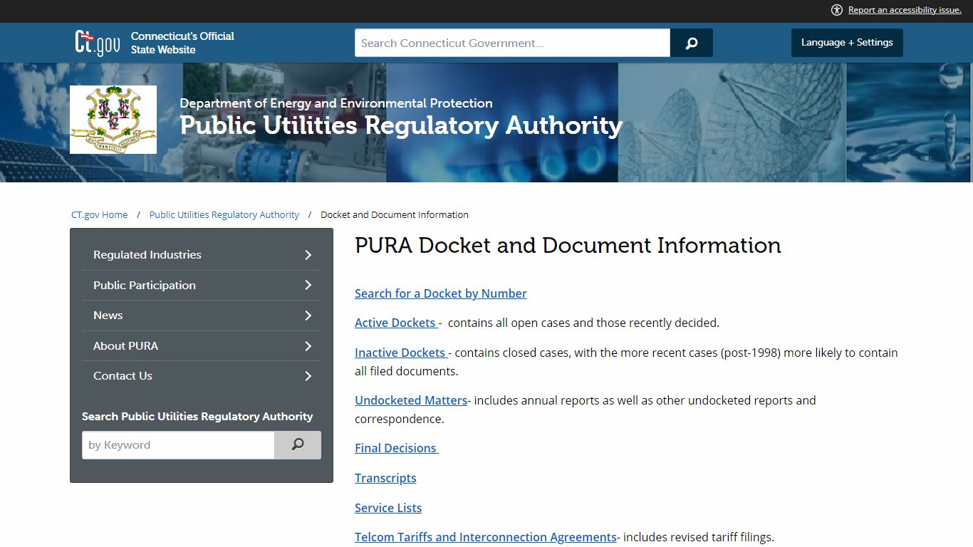 Docket and Document Information - ct